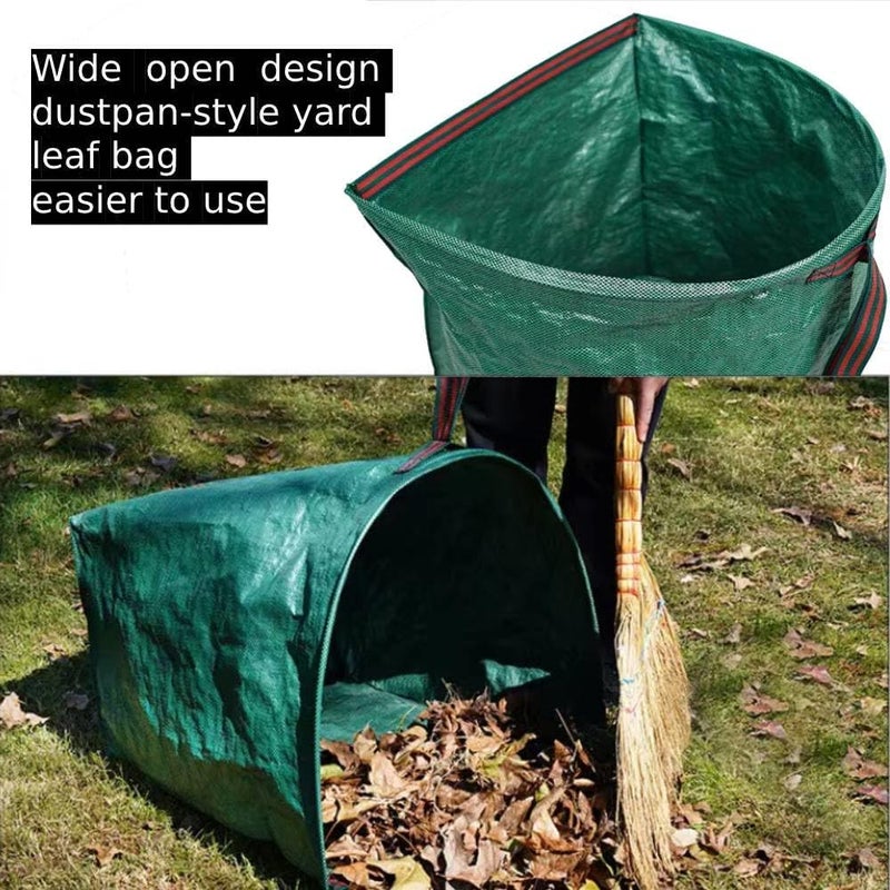 RISETEX 72 Gallon Garden Bag for Debris, 2-Pack Yard Waste Bag with Large Dustpan-Style Opening, Includes Gardening Gloves | Collapsible Container for Leaves, Grass Clippings, Parties, Laundry & Camping - Image 3